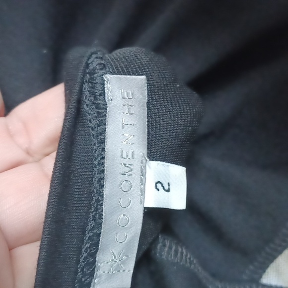 Cocomenthe. French Designer. Metal thread Lace Trimmed  Dress.  Size 2, lined - Picture 9 of 11